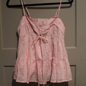 Pacsun Baby Pink Embroidered Tank Top